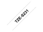 Brother TZeS231 negro sobre blanco rollo 12 cm x 8 m - Imagen 3