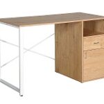 Xtech Sgl Lvl Desk w/Drawer Cabinet beige wood XTF-CD631