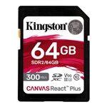 KNG  64GB SD Canvas React Plus UHS-II 4K/8K 300/260/MB/seg