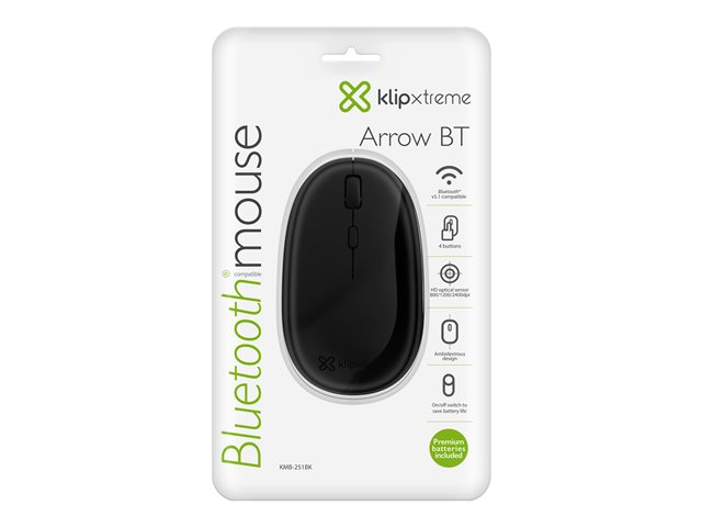 697fcfdd-32b1-40f9-a8cc-0dd2b2659caa-1 KlipX Mouse bluetooth 4botones delgado 2400dpi ambidextro ng - Imagen 1