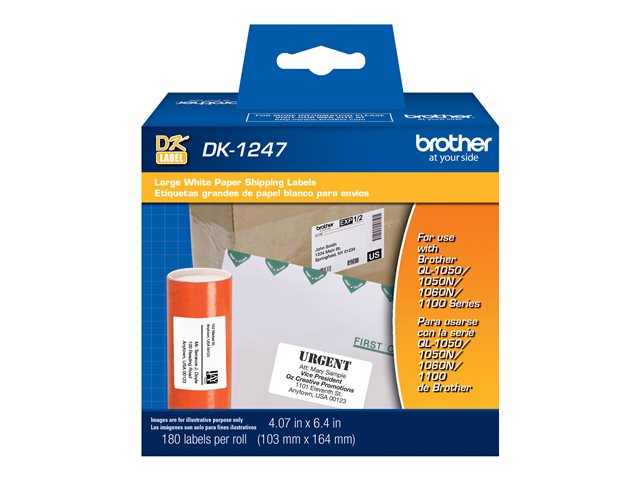 1fdea93a-e89c-4096-ad60-b040bc3a03ac-2 Brother cinta rotuladora DK1247 10.3cmx16.4cm 180 etiqueta - Imagen 1