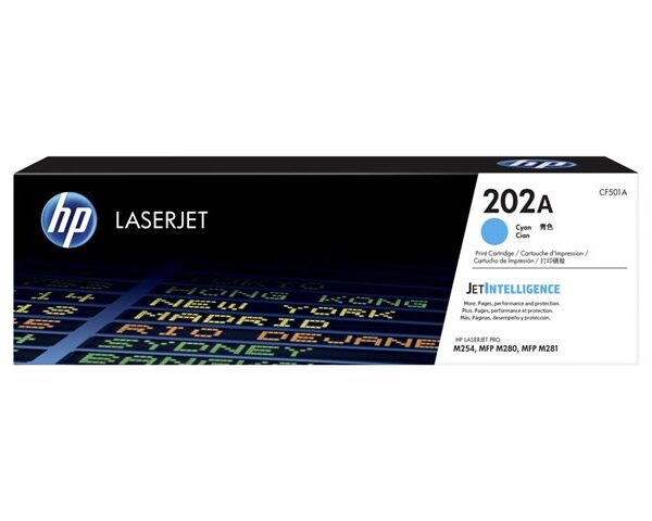 HP 202A CYAN LASERJET TONER CARTRIDGE 1300 PAGS