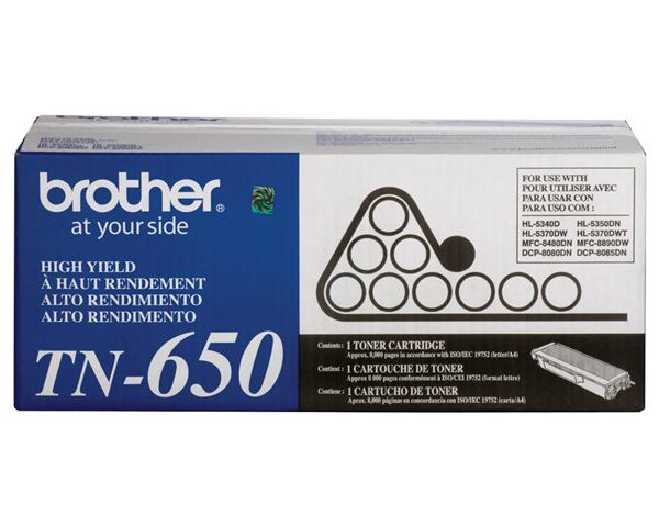 BROTHER TONER TN-650   PARA 8000 PAGiNAS NEGRO